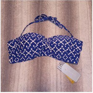 Blue and White Moontide Bikini Top Size 10 NWT